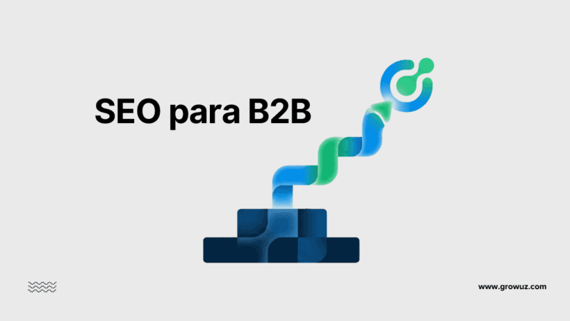 Ilustración conceptual de la estrategia de SEO para B2B, mostrando un camino ascendente desde una base sólida hasta un objetivo de crecimiento.