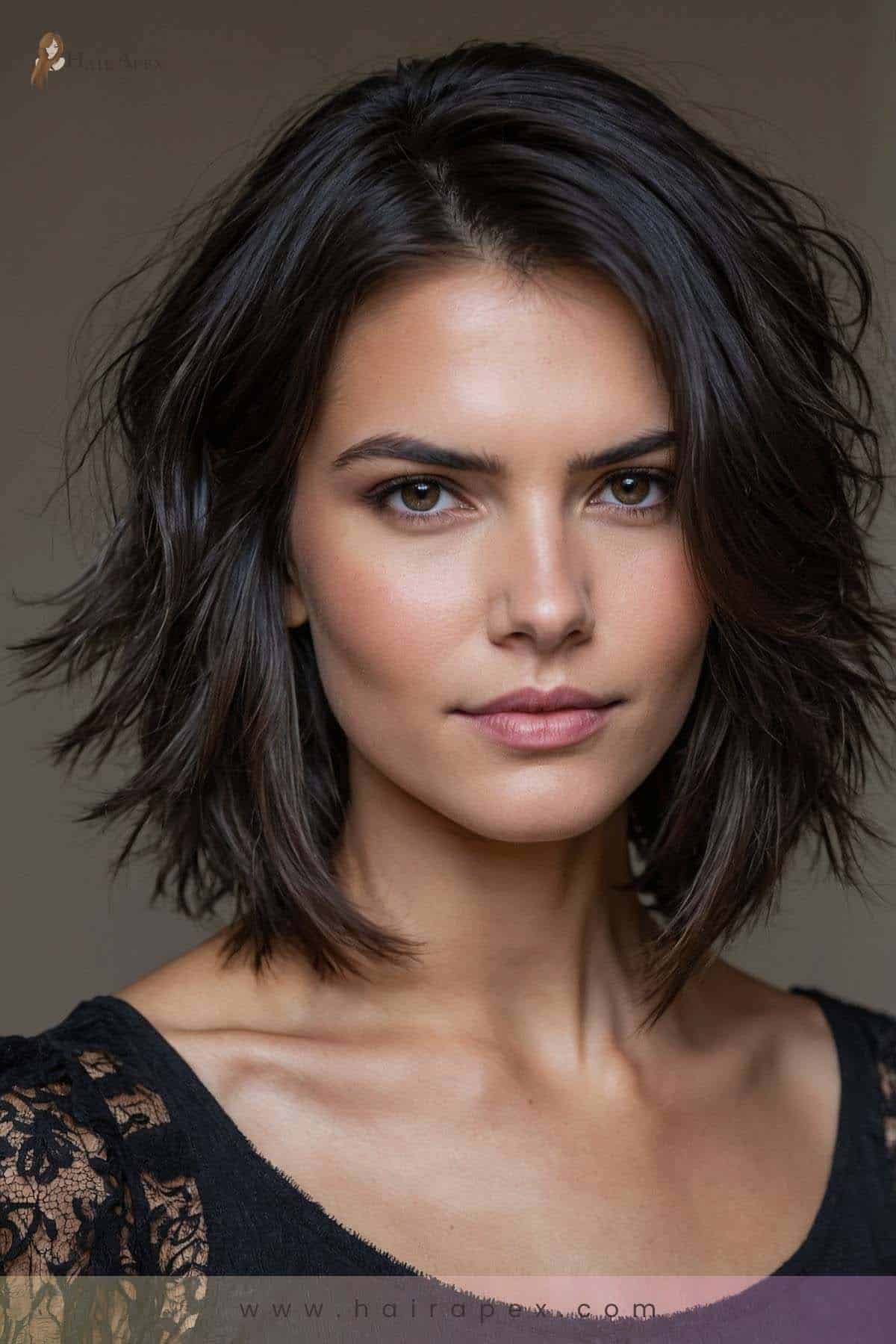 medium length haircut dark hair 21