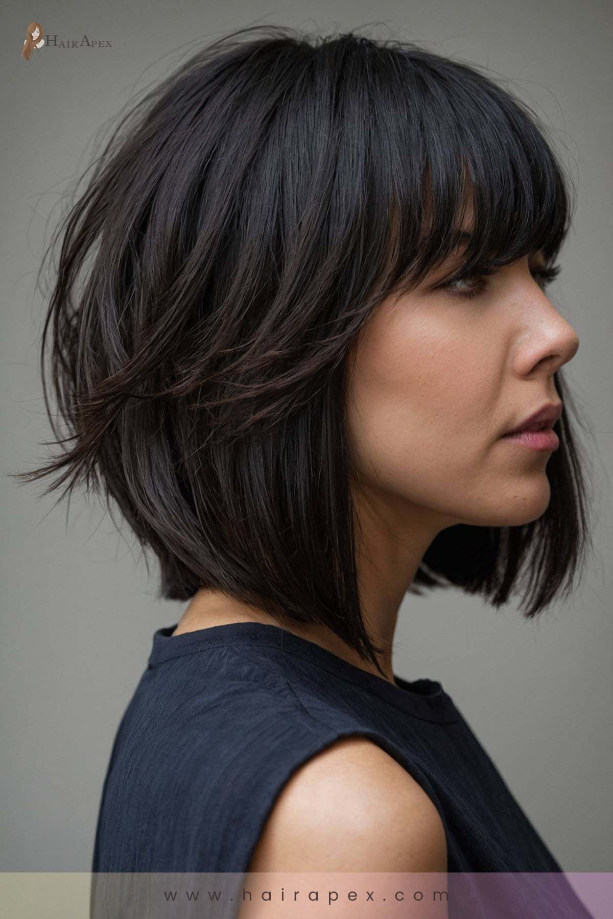 medium length haircut dark hair 24