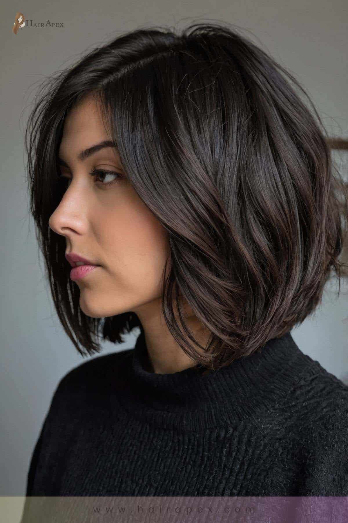 medium length haircut dark hair 34