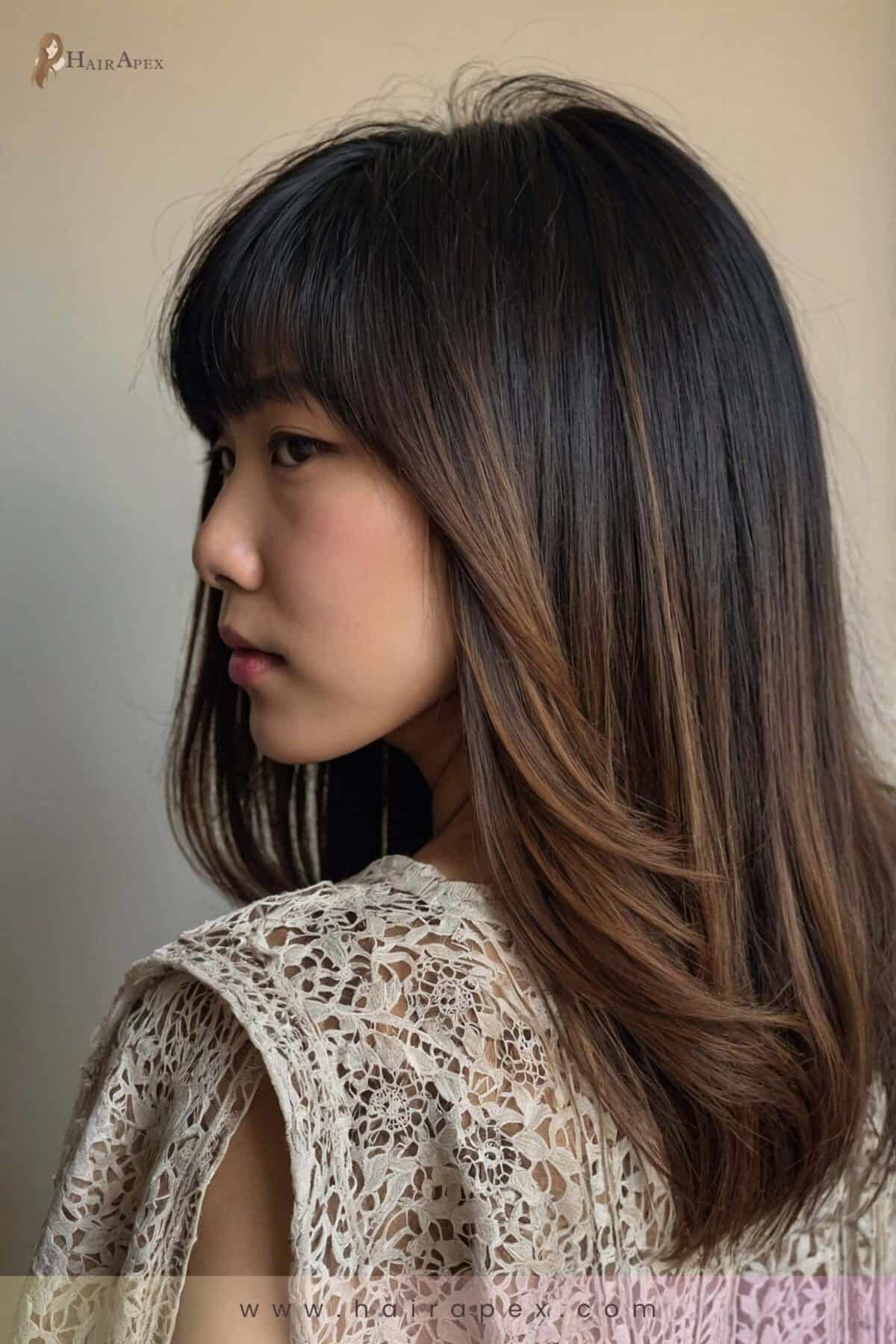 medium length haircut Asian 40