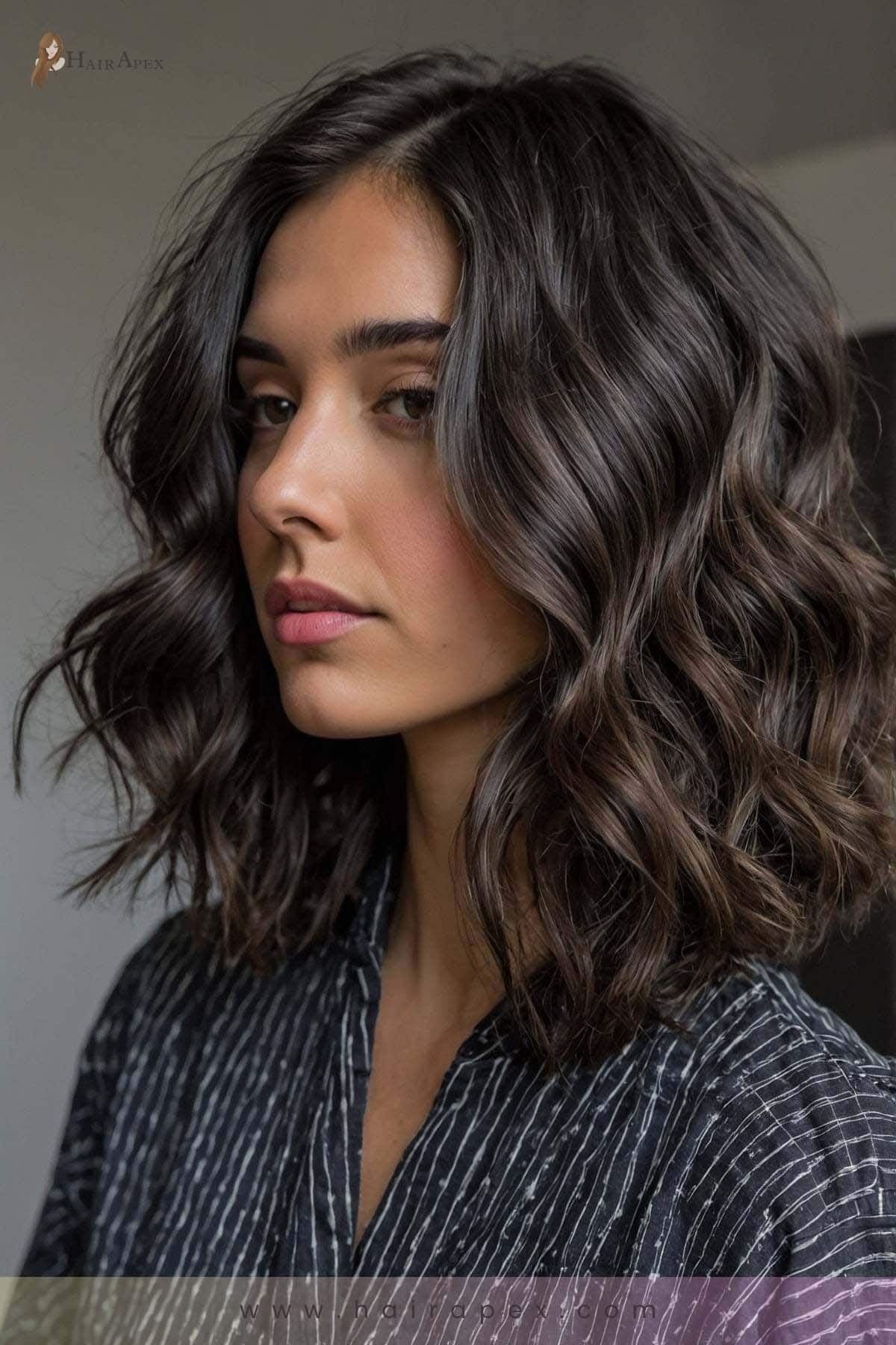 medium length haircut dark hair 14