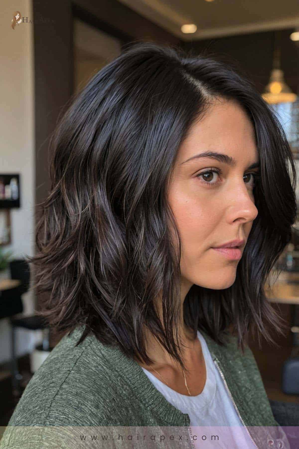 medium length haircut dark hair 16