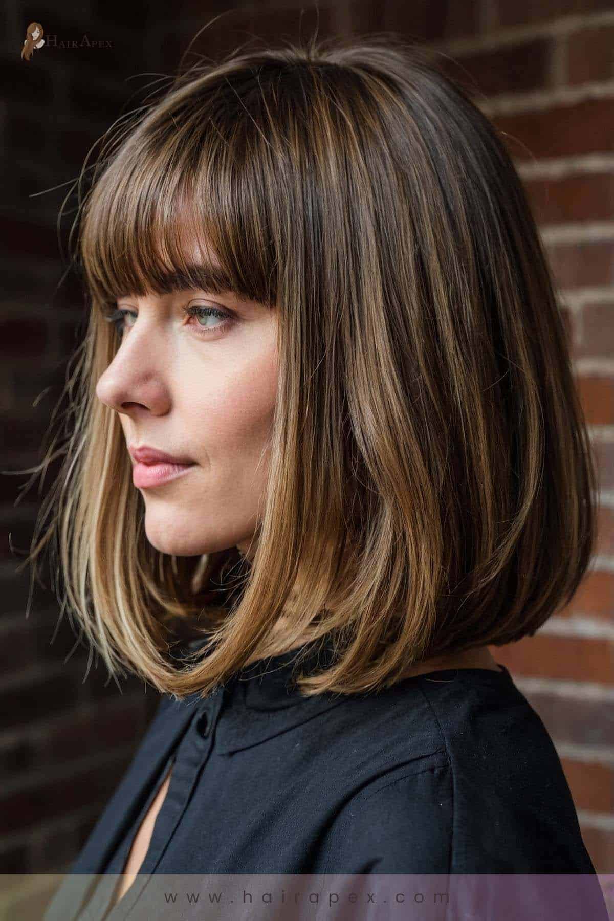 medium length haircut with curtain bangs 36