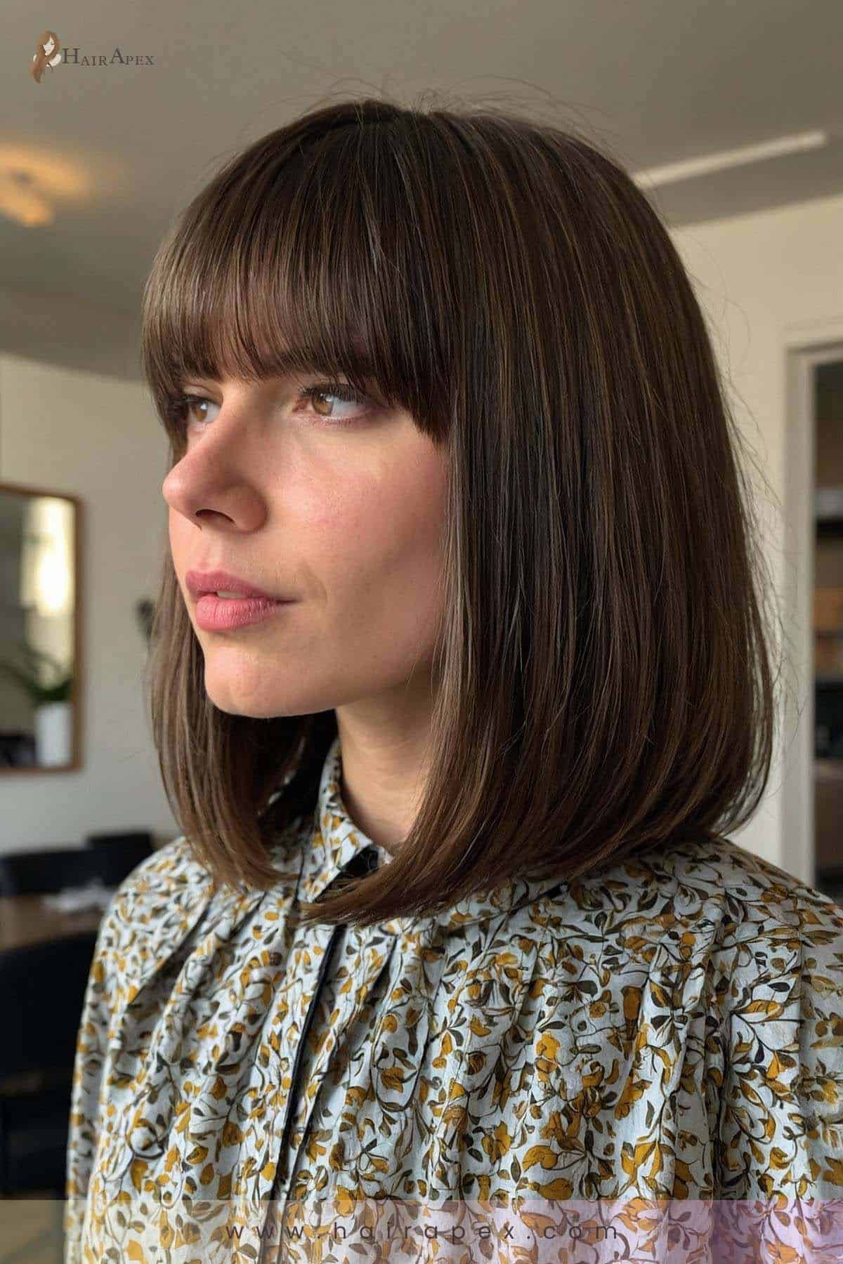 medium length haircut with curtain bangs 24