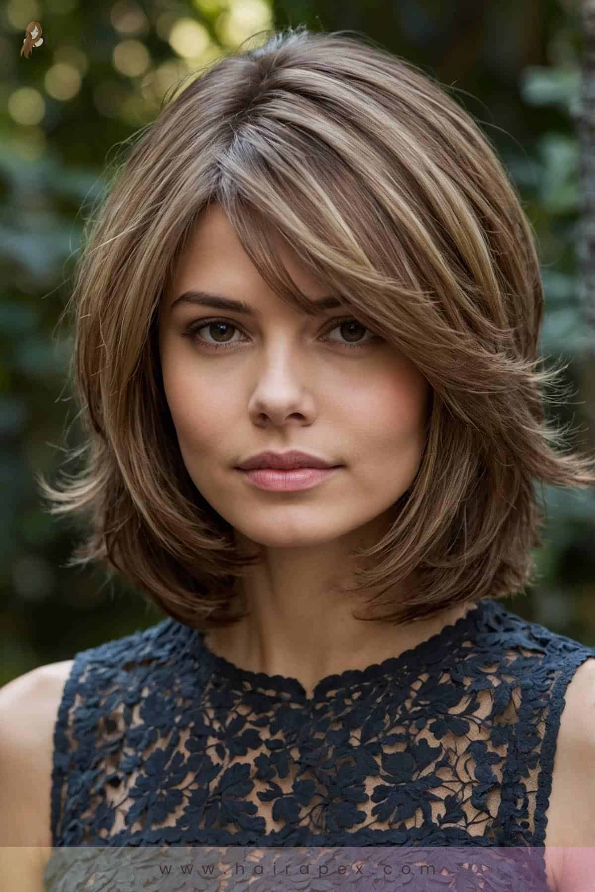 medium length haircut for round faces 23