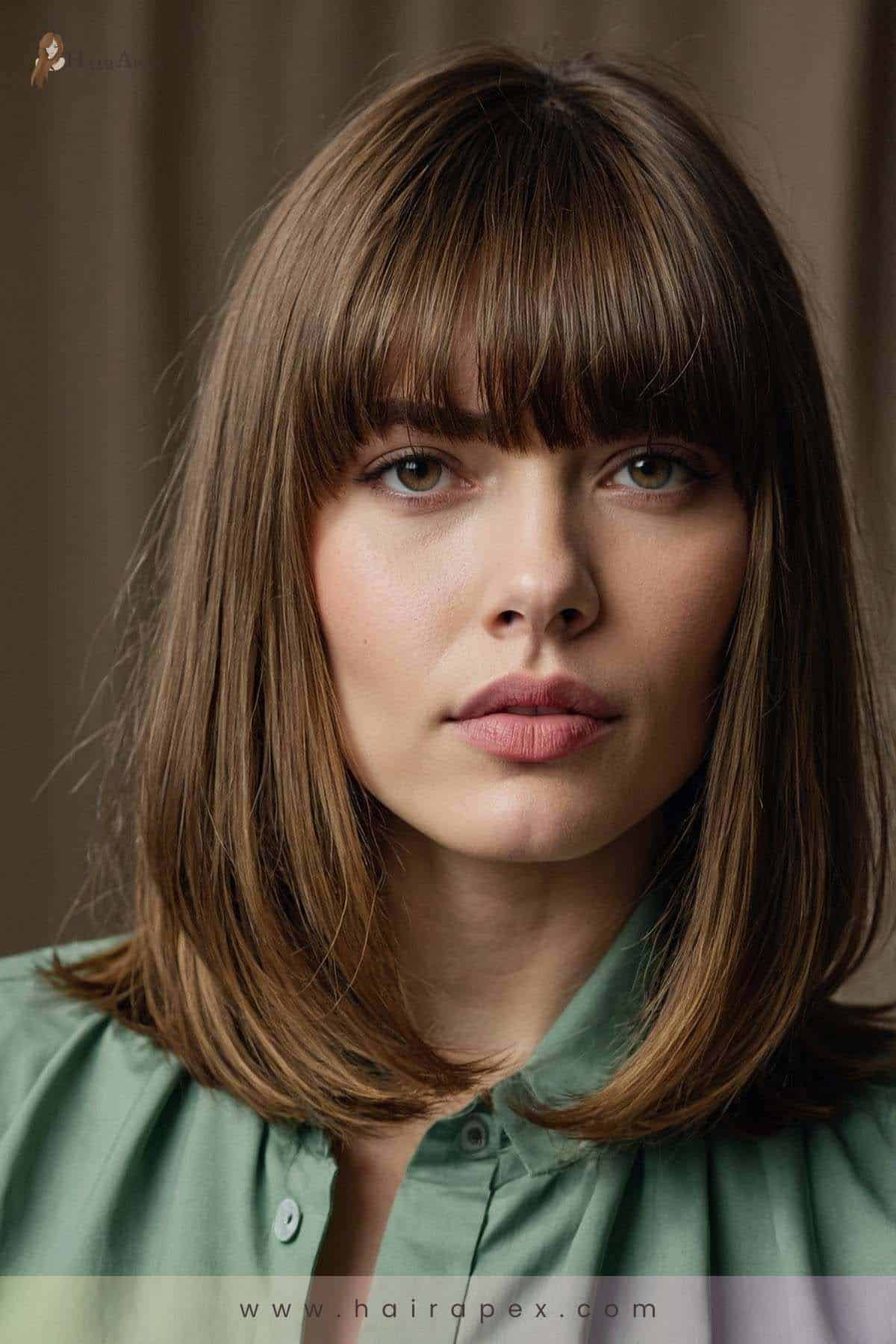 medium length haircut with curtain bangs 31