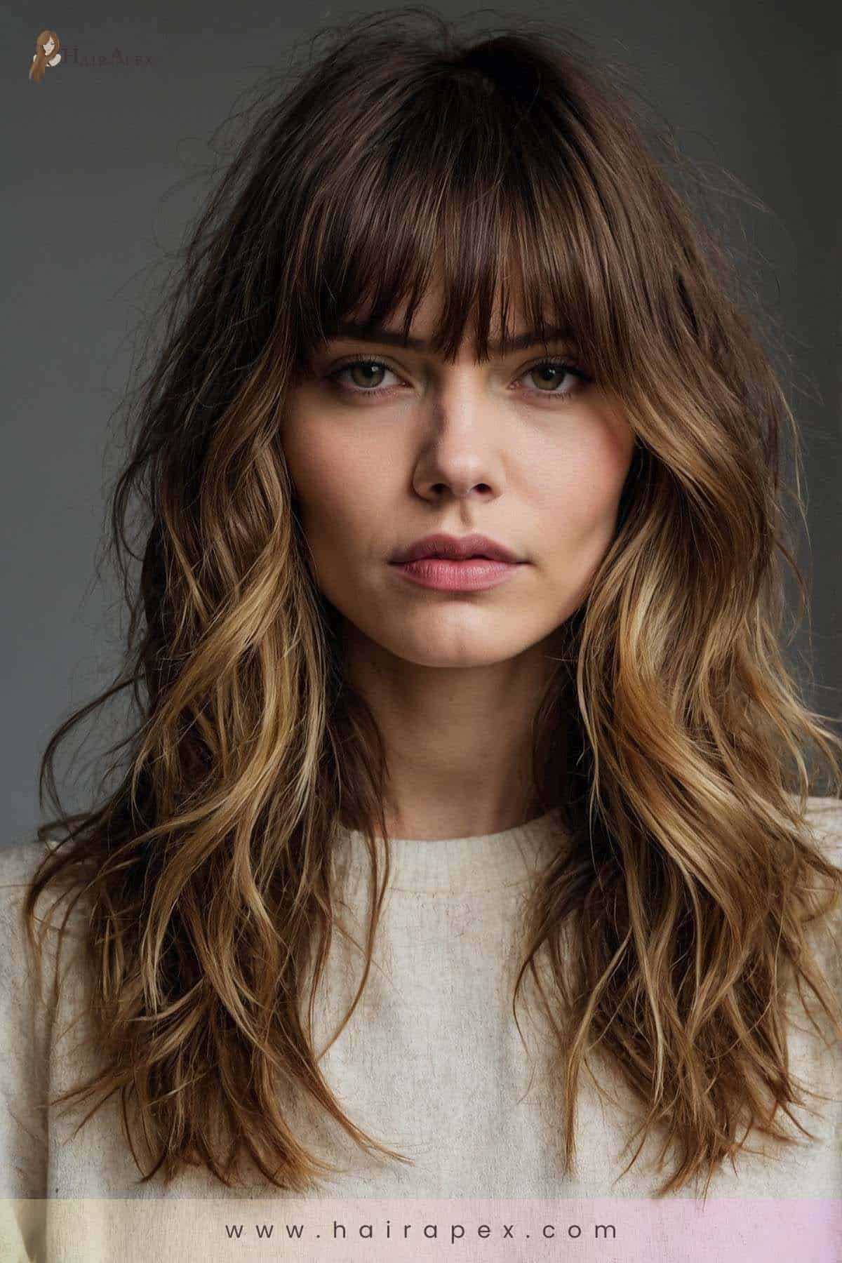 medium length haircut with curtain bangs 29