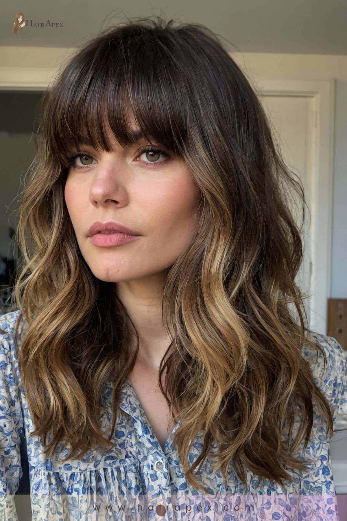 medium length haircut with curtain bangs 30