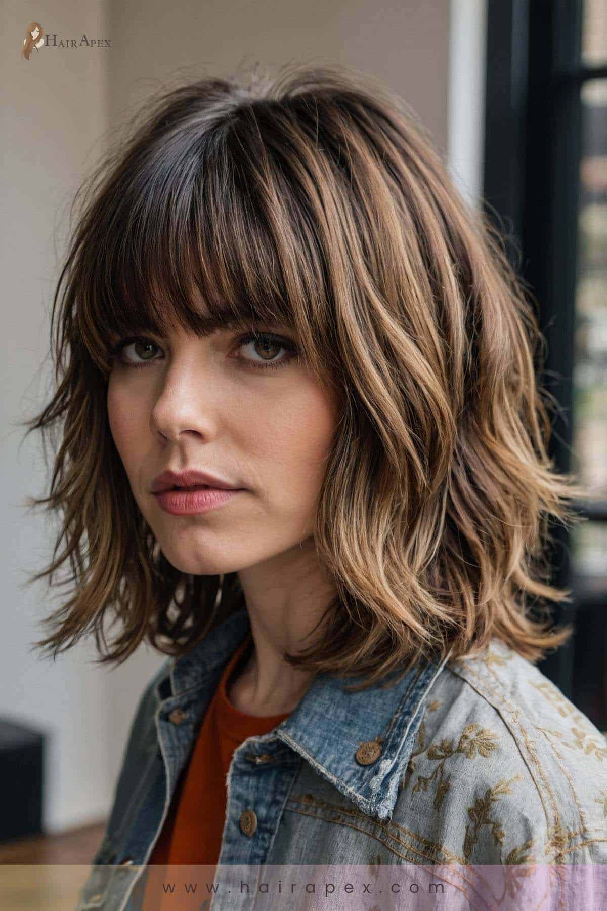 medium length haircut with curtain bangs 50