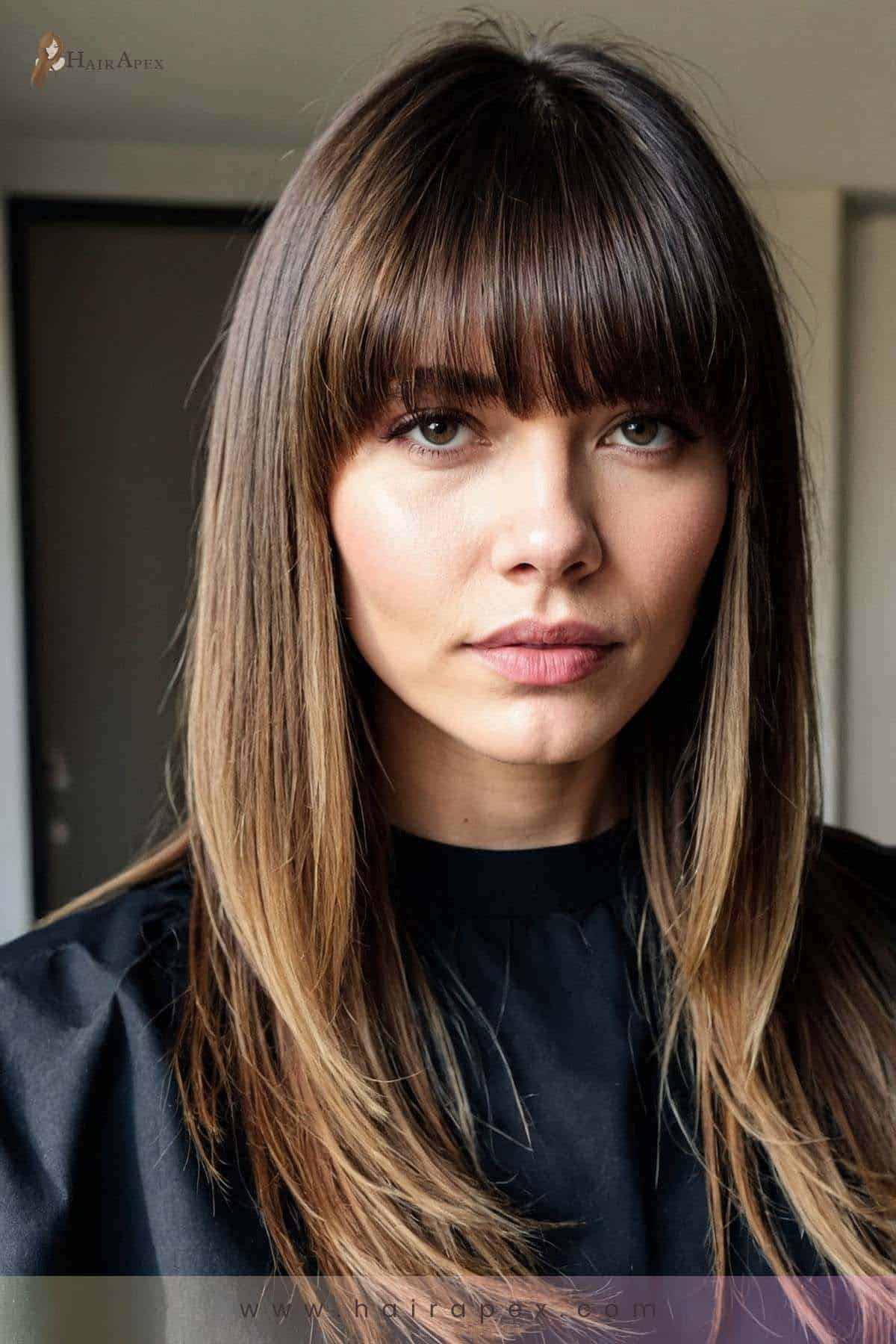 medium length haircut with curtain bangs 39