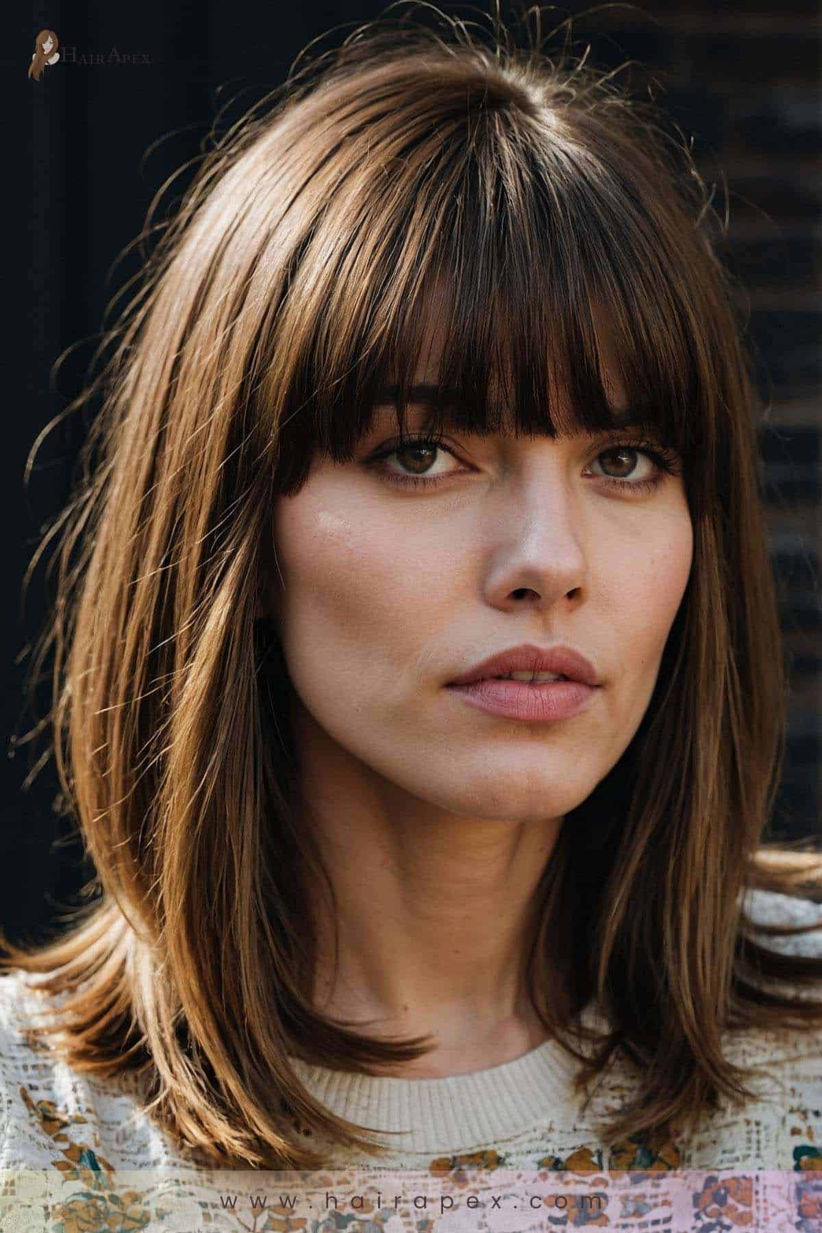 medium length haircut with curtain bangs 42