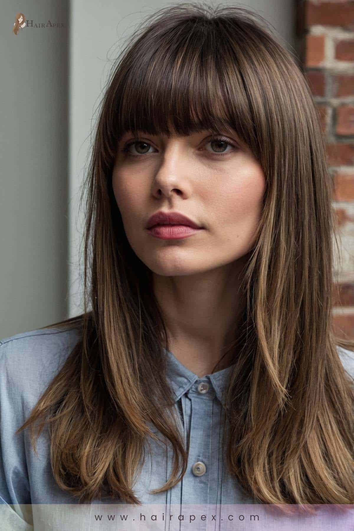 medium length haircut with curtain bangs 45