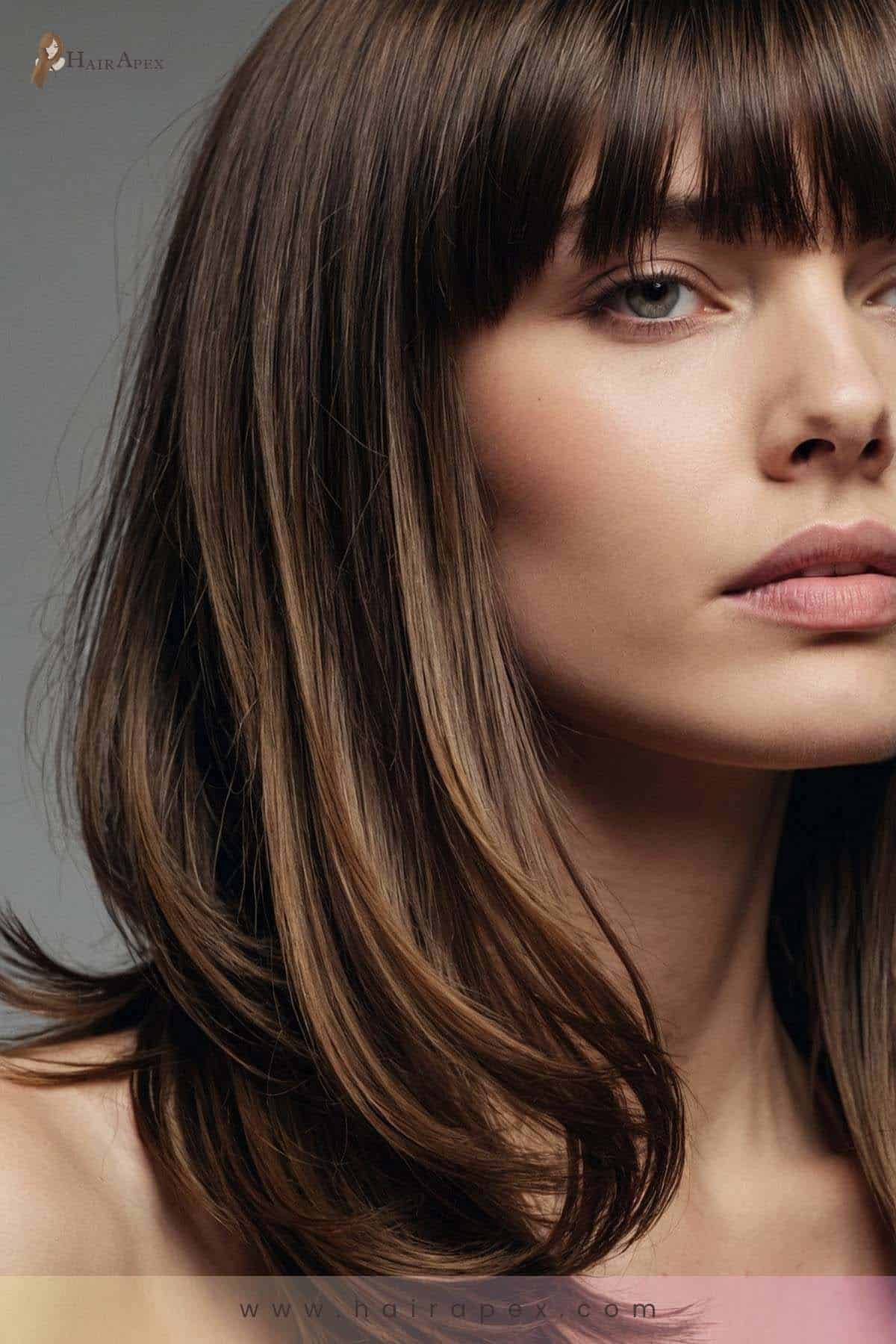 medium length haircut with curtain bangs 46