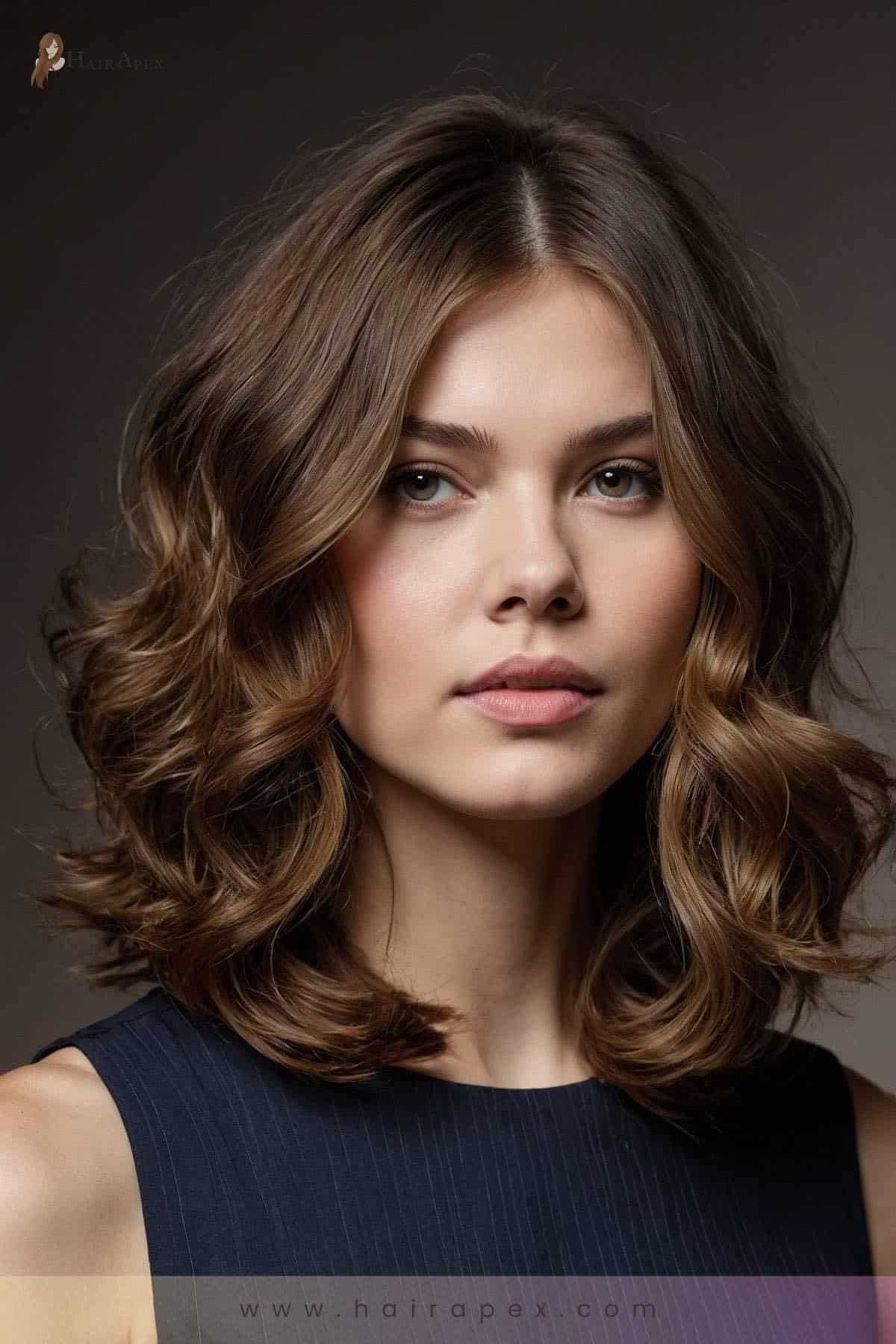 medium length haircut for round faces 27