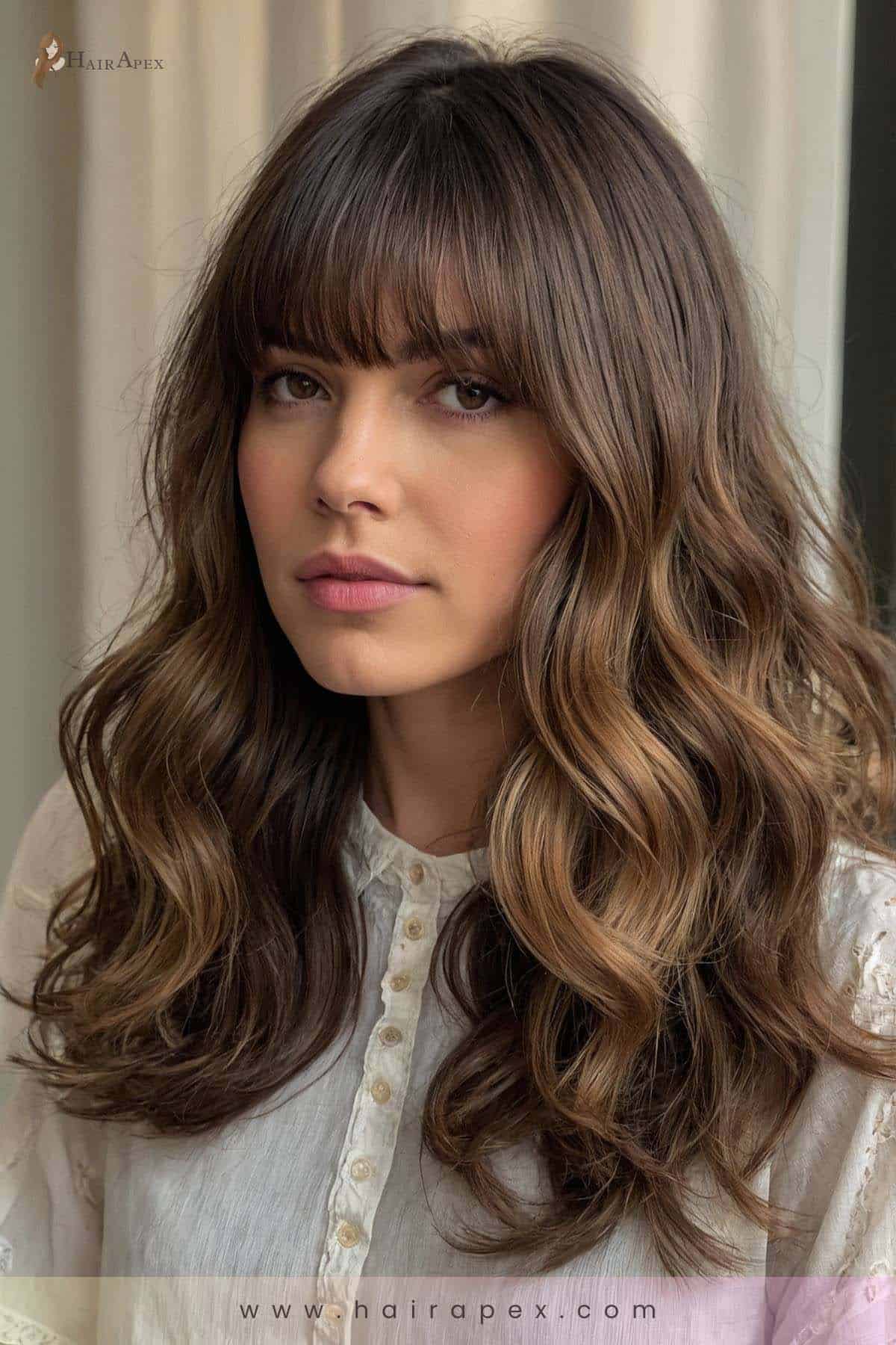 medium length haircut with curtain bangs 47