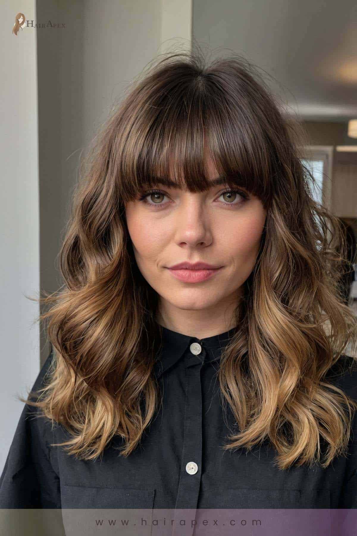 medium length haircut with curtain bangs 48