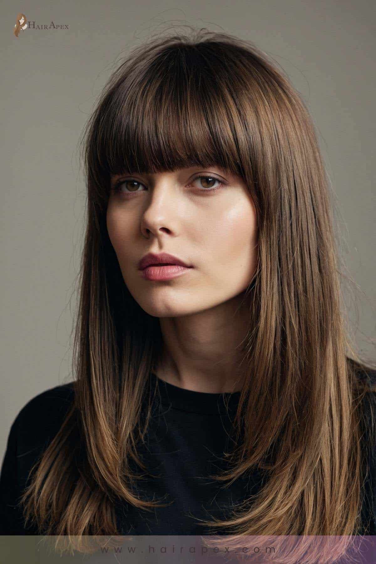 medium length haircut with curtain bangs 20