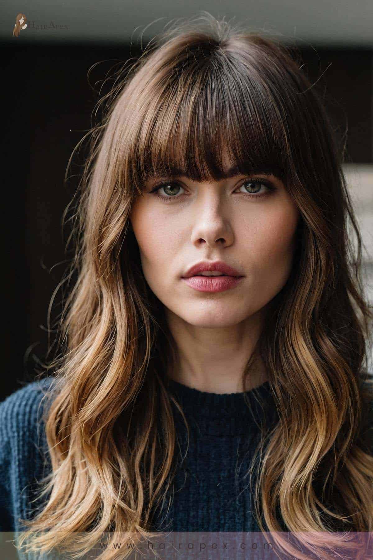 medium length haircut with curtain bangs 37