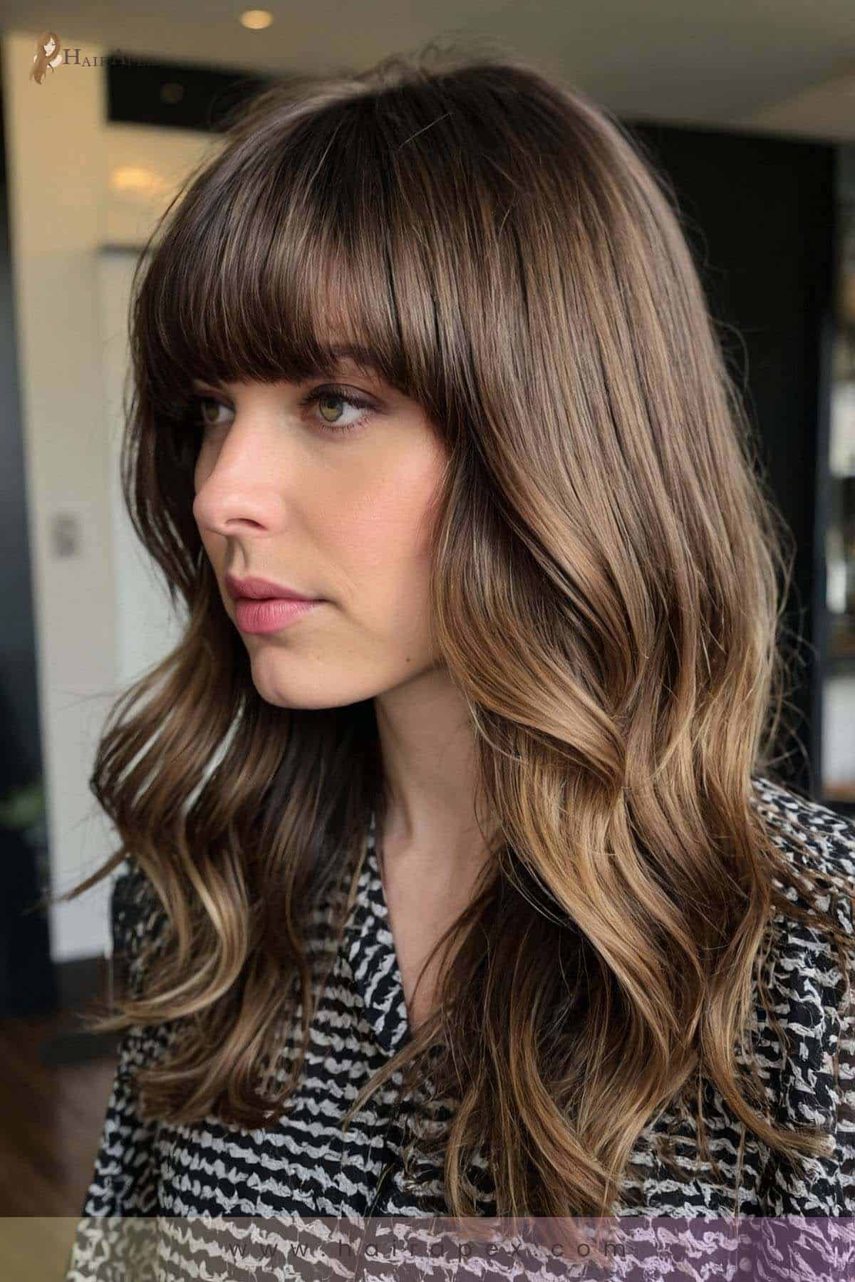 medium length haircut with curtain bangs 38