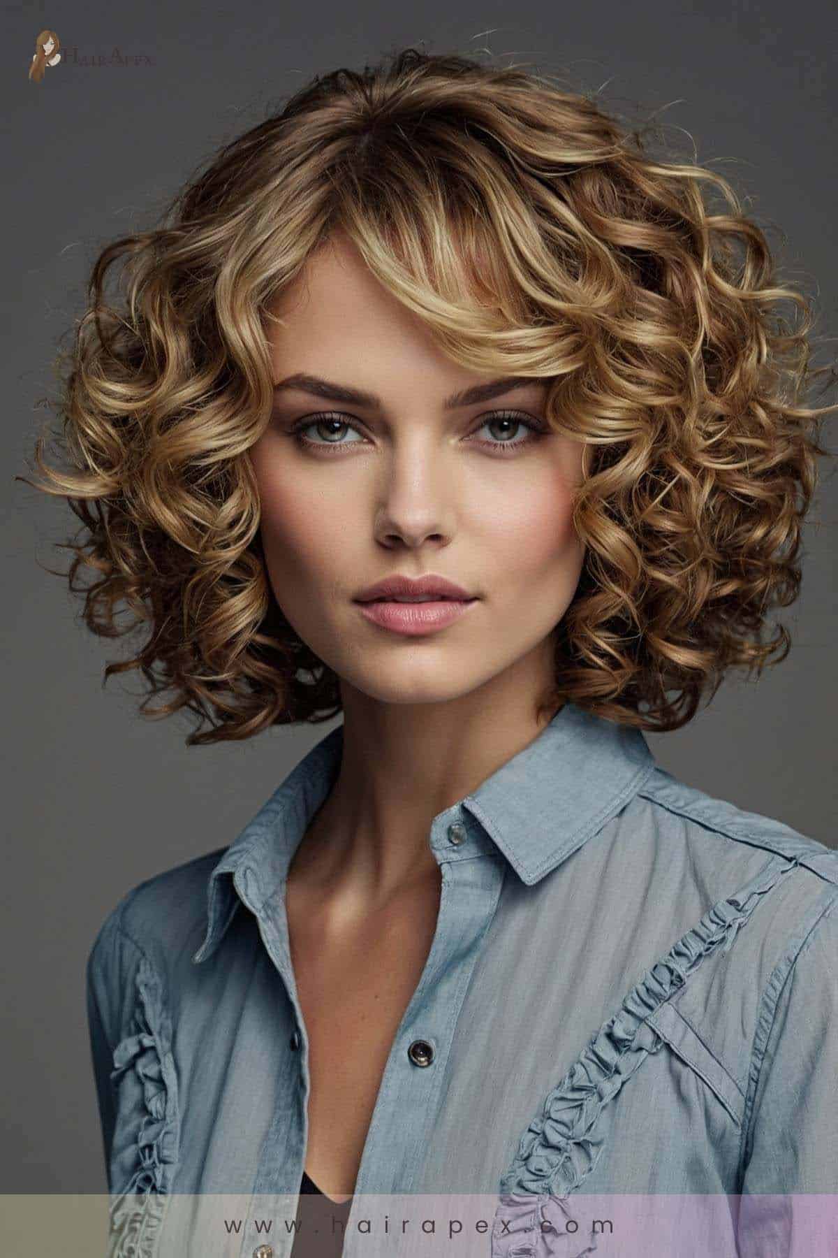 24. Tousled Curls for Diamond Faces