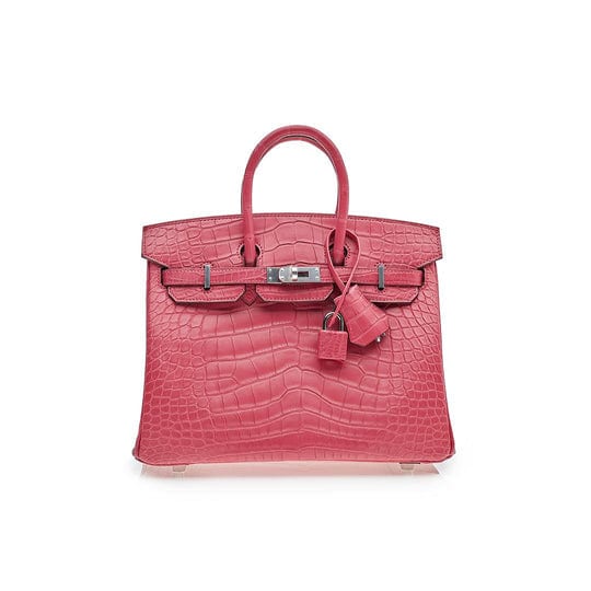 Hermes Birkin 25 Rose Extreme Matte Alligator Palladium Hardware