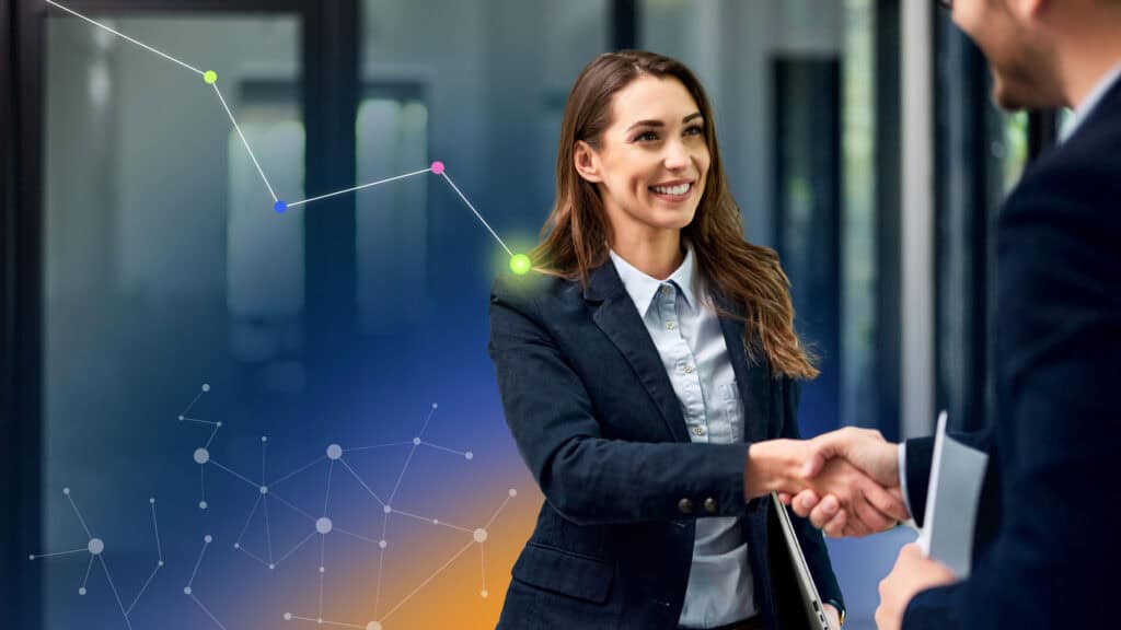 Two professionals shaking hands