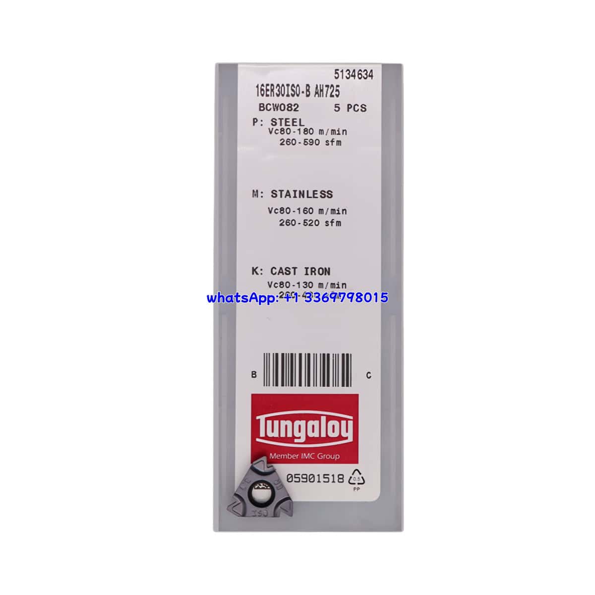 TUNGALOY 100% Original 16ER30ISO-B-AH725 Cutting Tools 10PCS