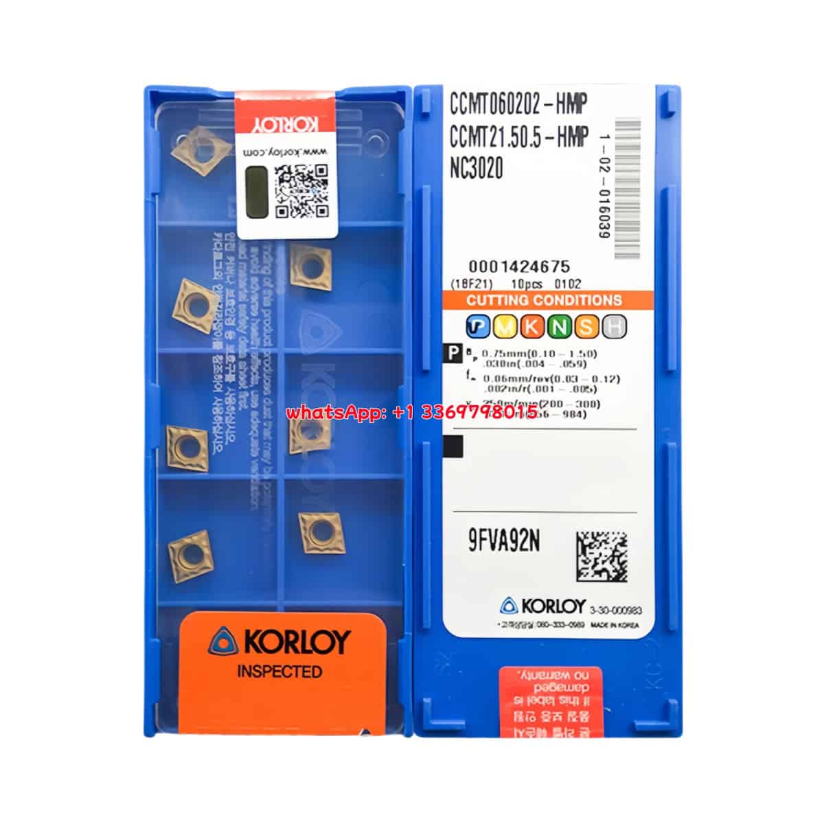 Korloy 100% Original CCMT060202-HMP NC3020 Cutting Tools 10PCS
