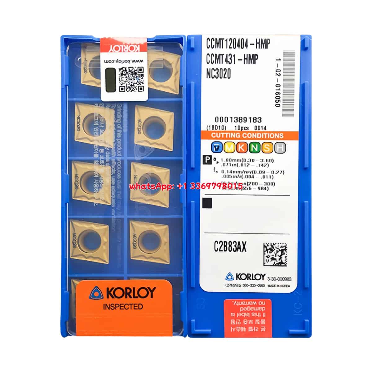 Korloy 100% Original CCMT120404-HMP NC3020 Cutting Tools 10PCS