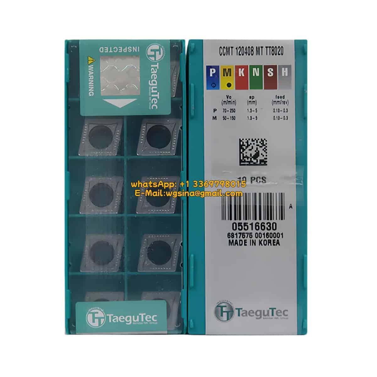 TaeguTec 100% Original CCMT 120408 MT TT8020 Cutting Tools 10PCS