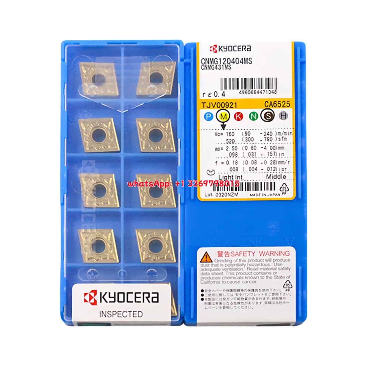 Kyocera 100% Original CNMG120404-MS CA6525 Cutting Tools 10PCS