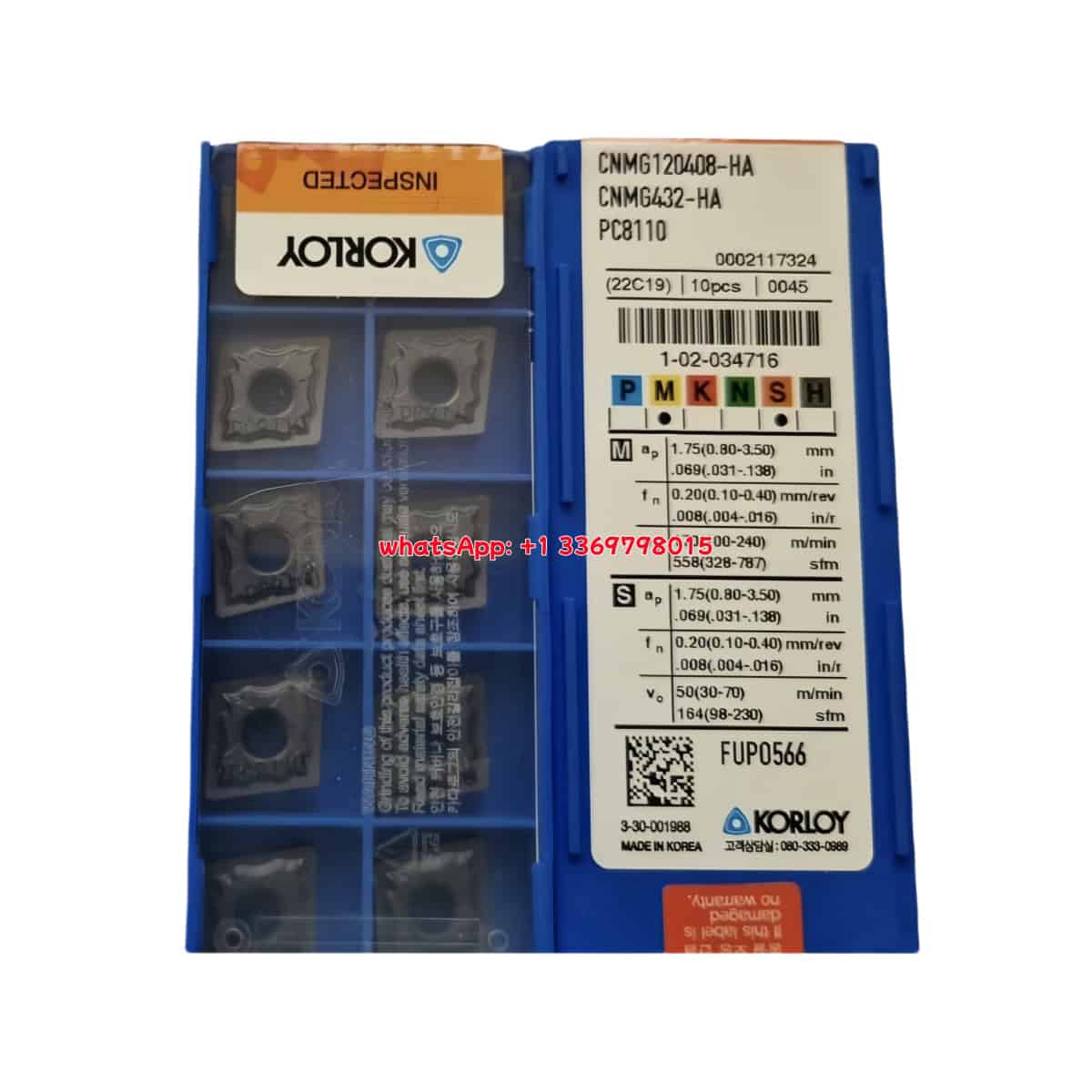 Korloy 100% Original CNMG120408-HA PC8110 Cutting Tools 10PCS