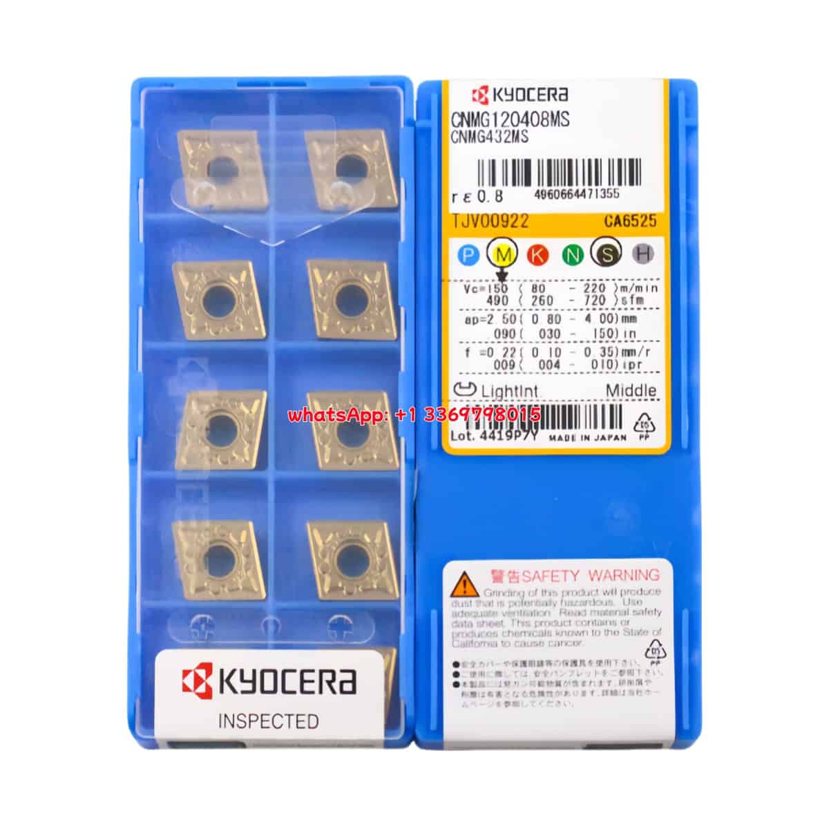 Kyocera 100% Original CNMG120408-MS CA6525 Cutting Tools 10PCS