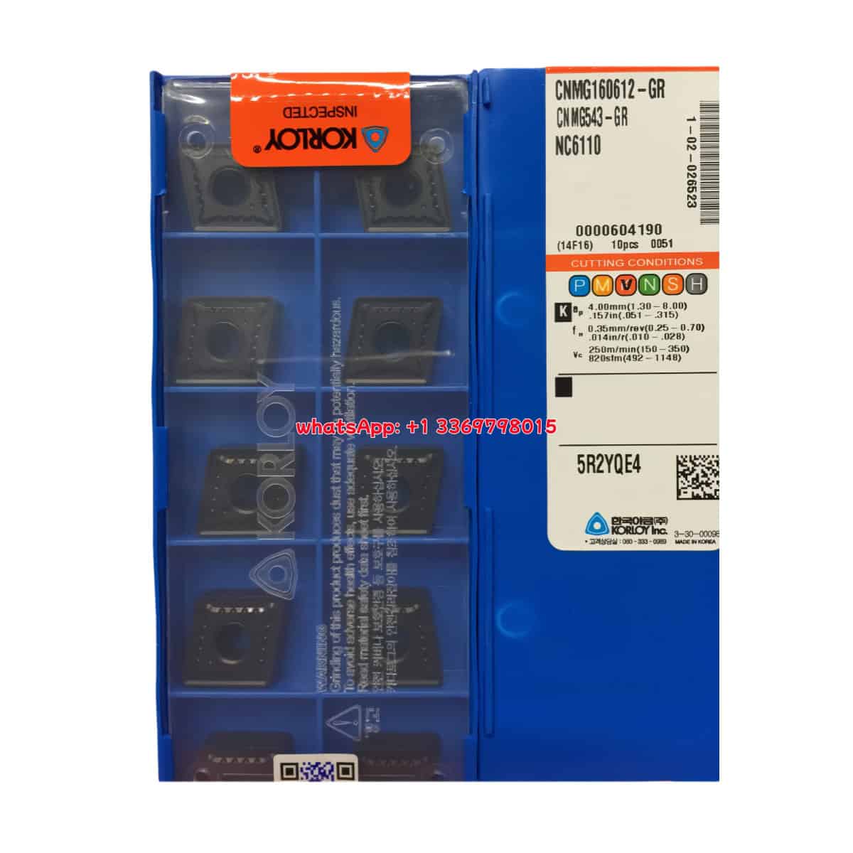Korloy 100% Original CNMG160612-GR NC6110 Cutting Tools 10PCS