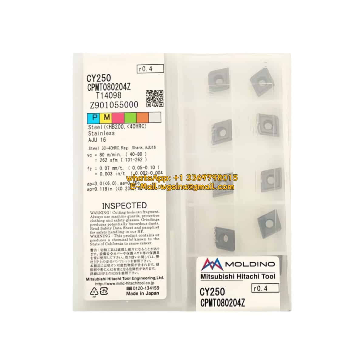 HITACHI 100% Original CPMT080204Z CY250 Cutting Tools 10PCS