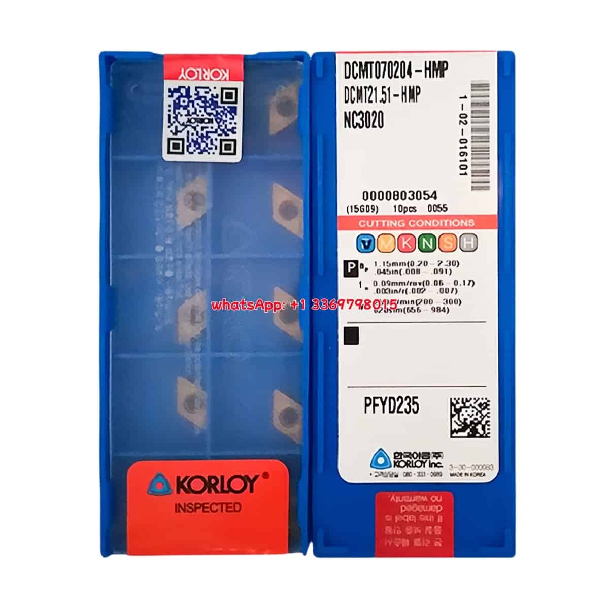 Korloy 100% Original DCMT070204-HMP NC3020 Cutting Tools 10PCS
