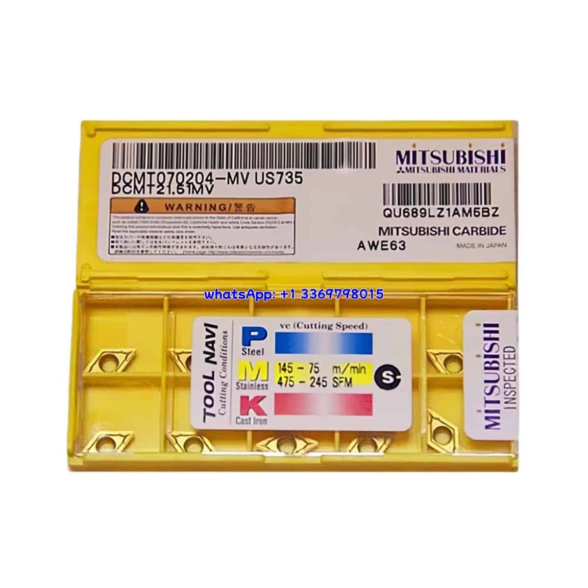 Mitsubishi 100% Original DCMT070204-MV US735 Cutting Tools 10PCS