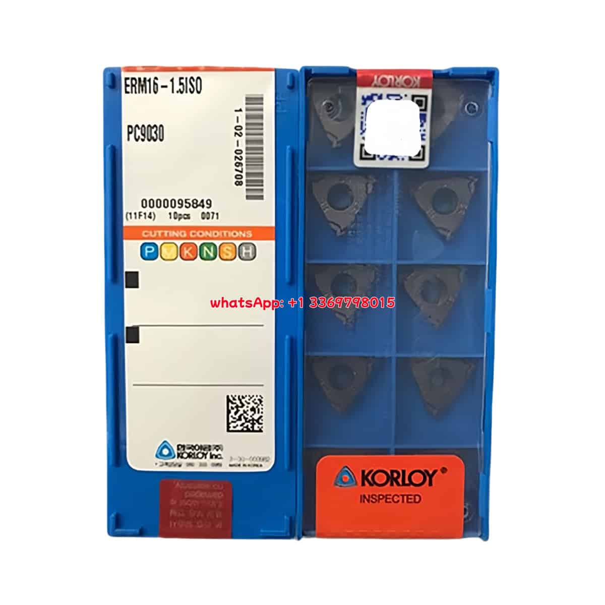 Korloy 100% Original ERM16-1.5ISO PC9030 Cutting Tools 10PCS