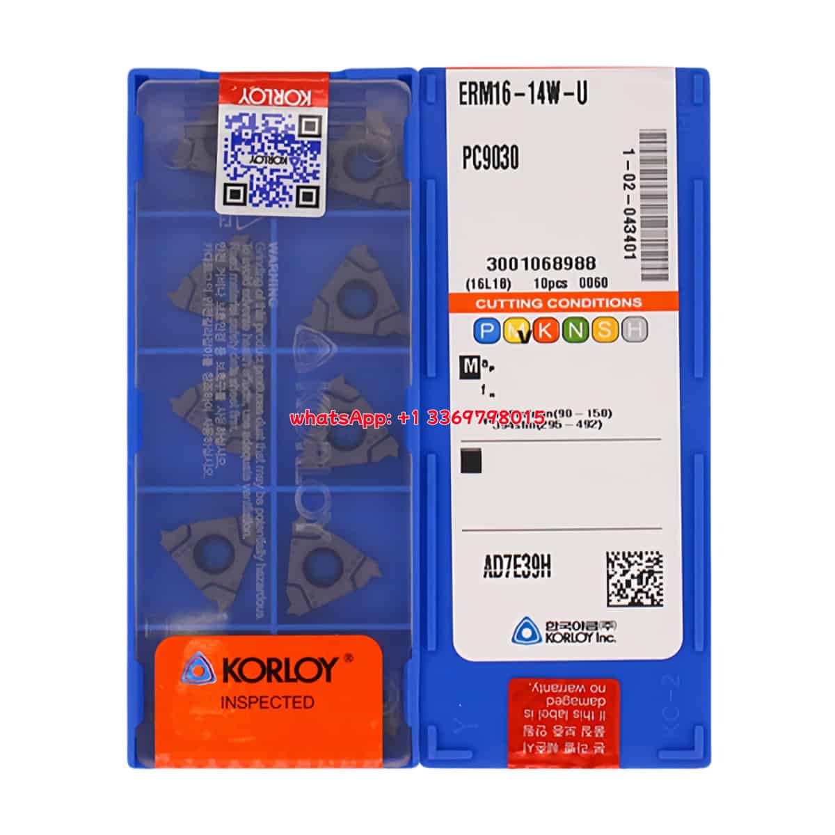 Korloy 100% Original ERM16-11.5NPT-U PC9030 Cutting Tools 10PCS