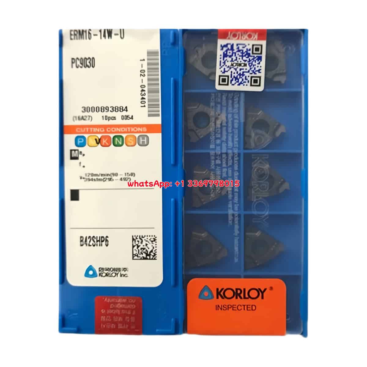 Korloy 100% Original ERM16-14W-U PC9030 Cutting Tools 10PCS