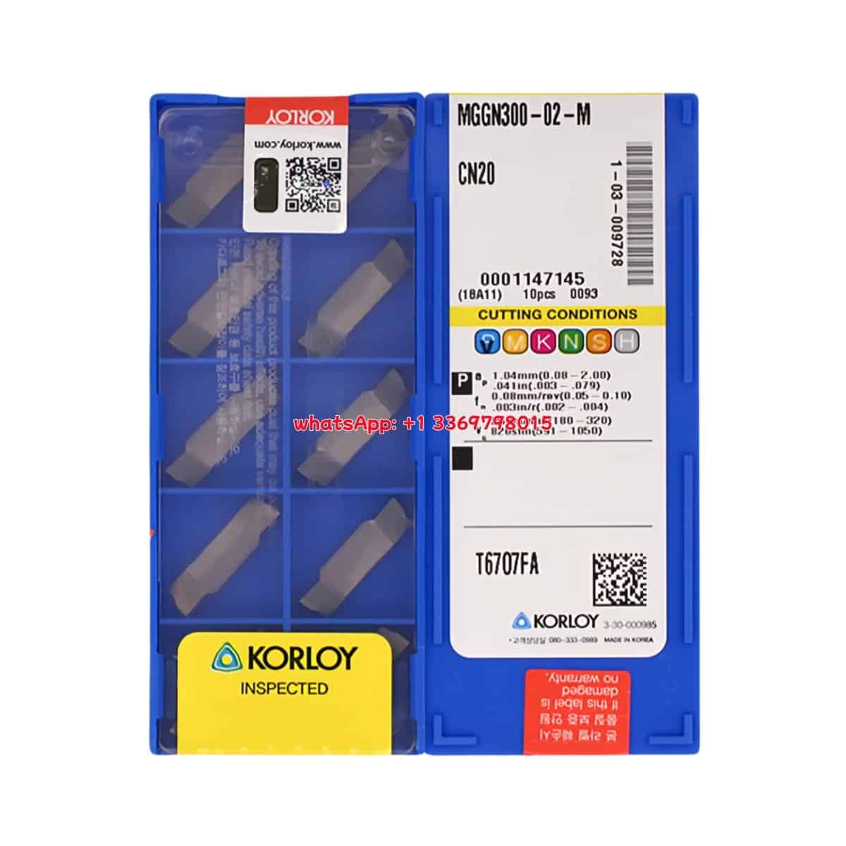 Korloy 100% Original MGGN300-02-M CN20 Cutting Tools 10PCS