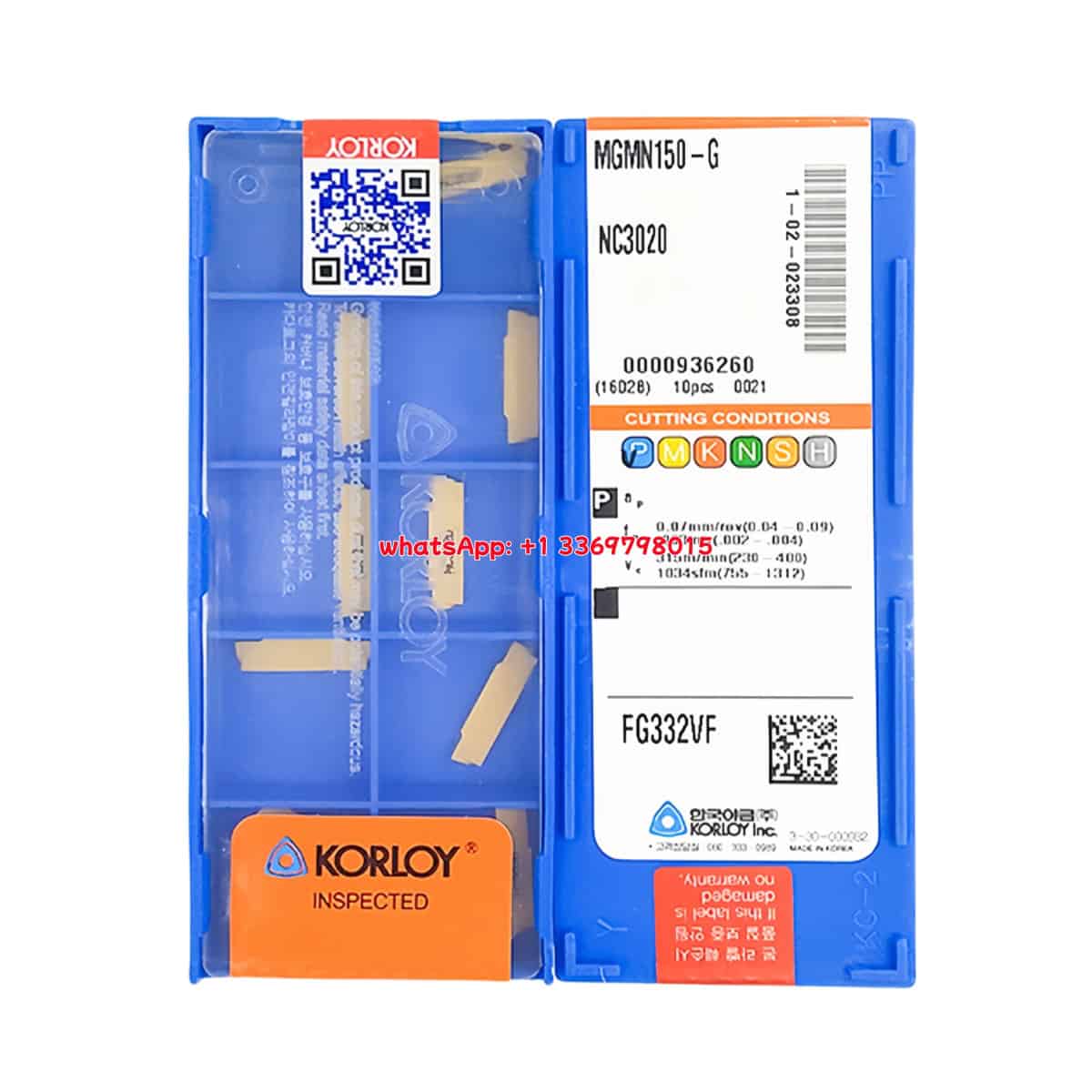 Korloy 100% Original MGMN150-G NC3020 Cutting Tools 10PCS