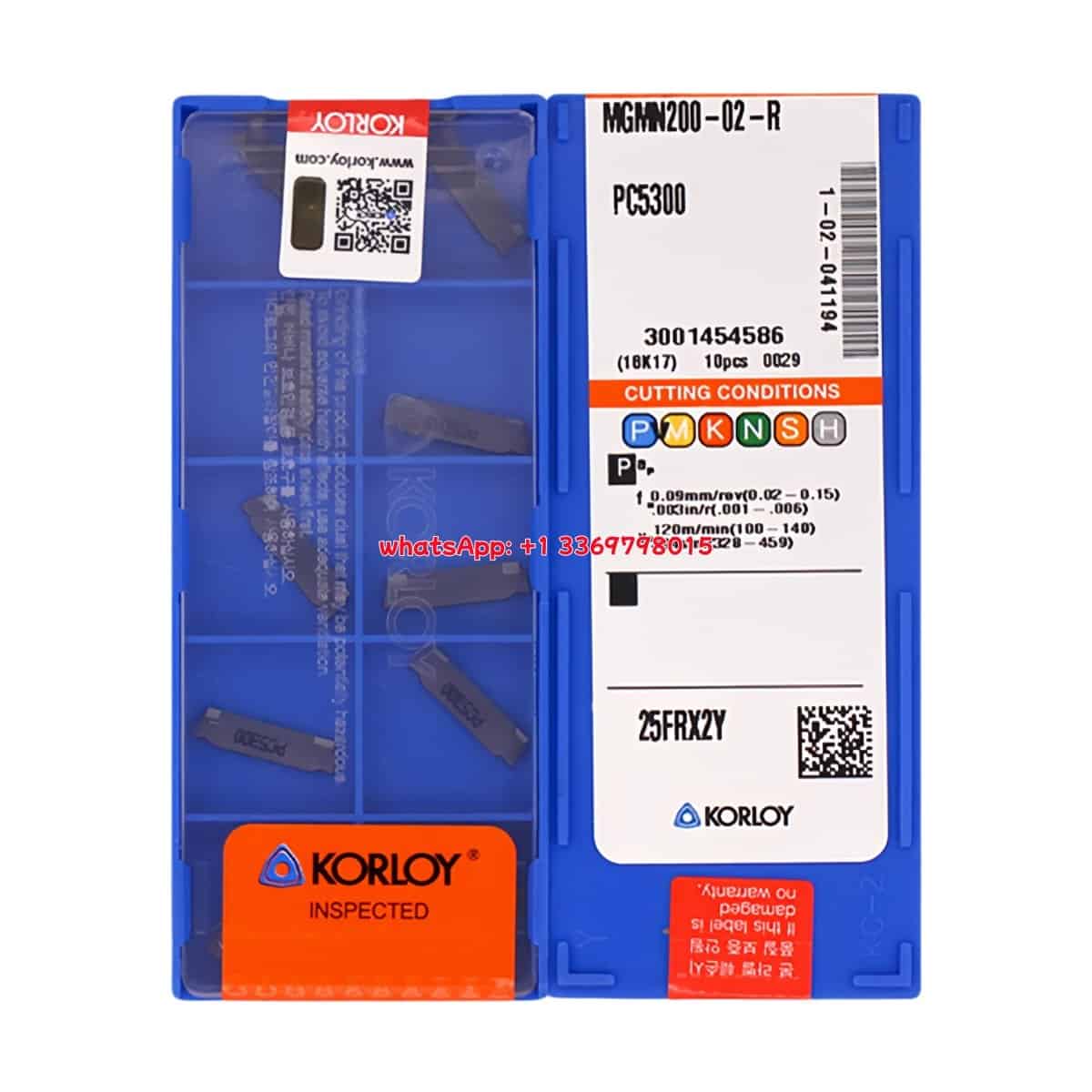 Korloy 100% Original MGMN200-02-R PC5300 Cutting Tools 10PCS