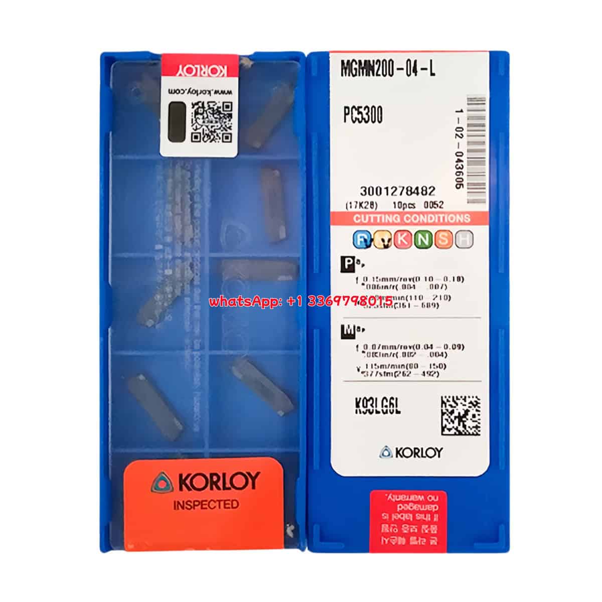 Korloy 100% Original MGMN200-04-L PC5300 Cutting Tools 10PCS