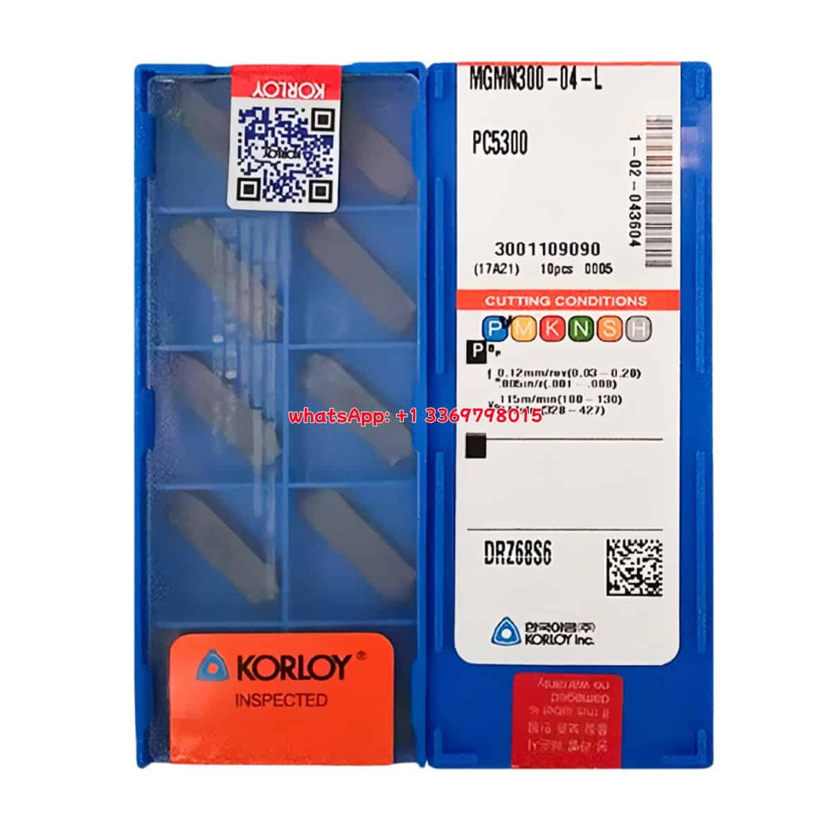 Korloy 100% Original MGMN300-04-L PC5300 Cutting Tools 10PCS