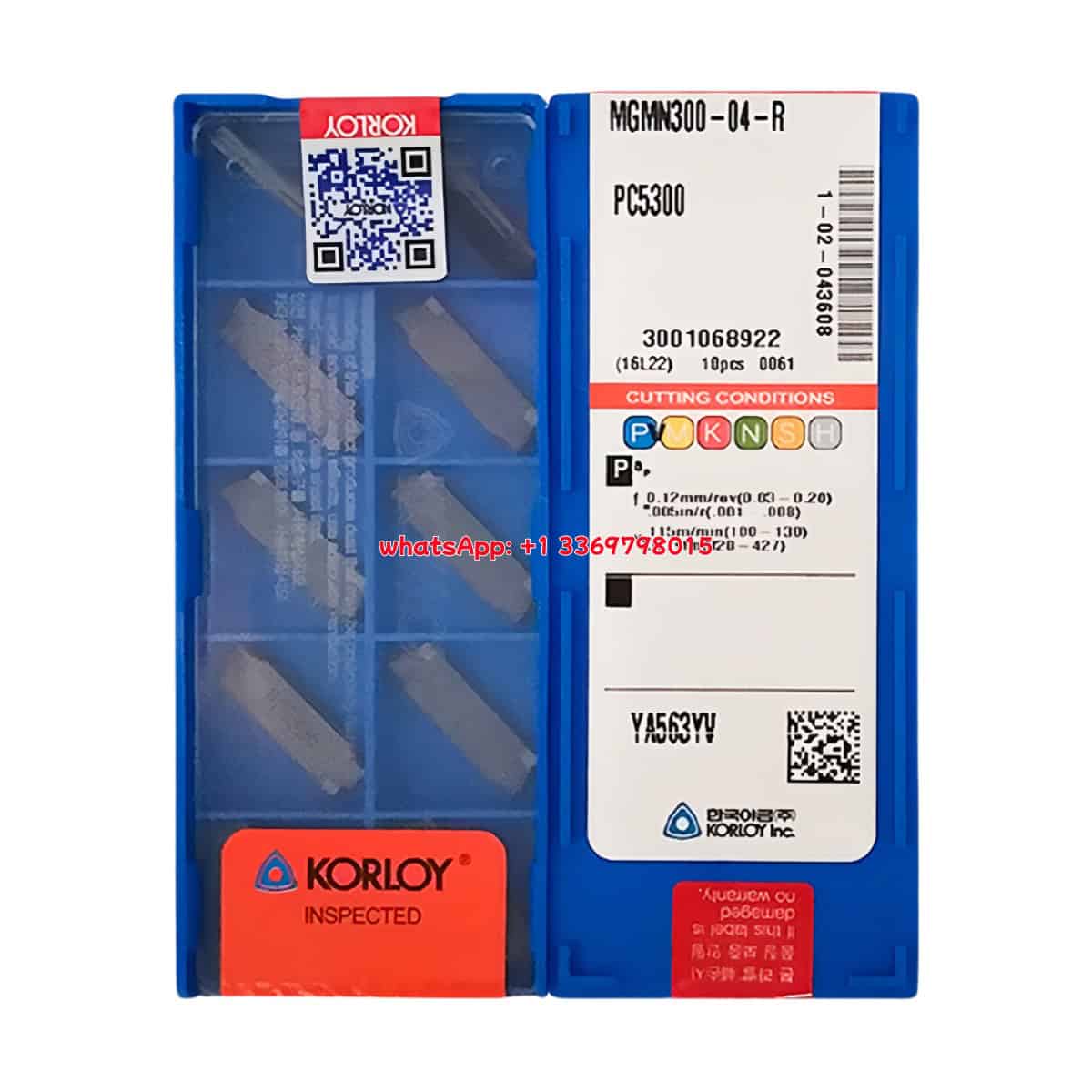 Korloy 100% Original MGMN300-04-R PC5300 Cutting Tools 10PCS