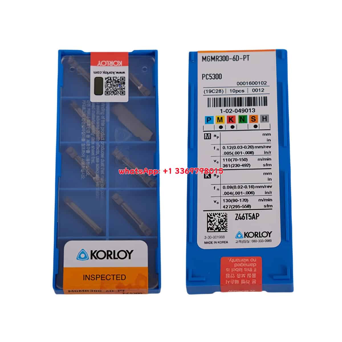 Korloy 100% Original  Groove Insert MGMR300-8D-PT PC5300  10pcs