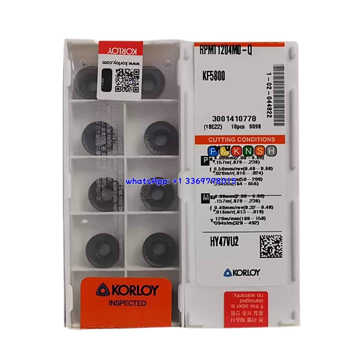 Korloy 100% Original RPMT1204M0-Q KF5800 Cutting Tools 10PCS