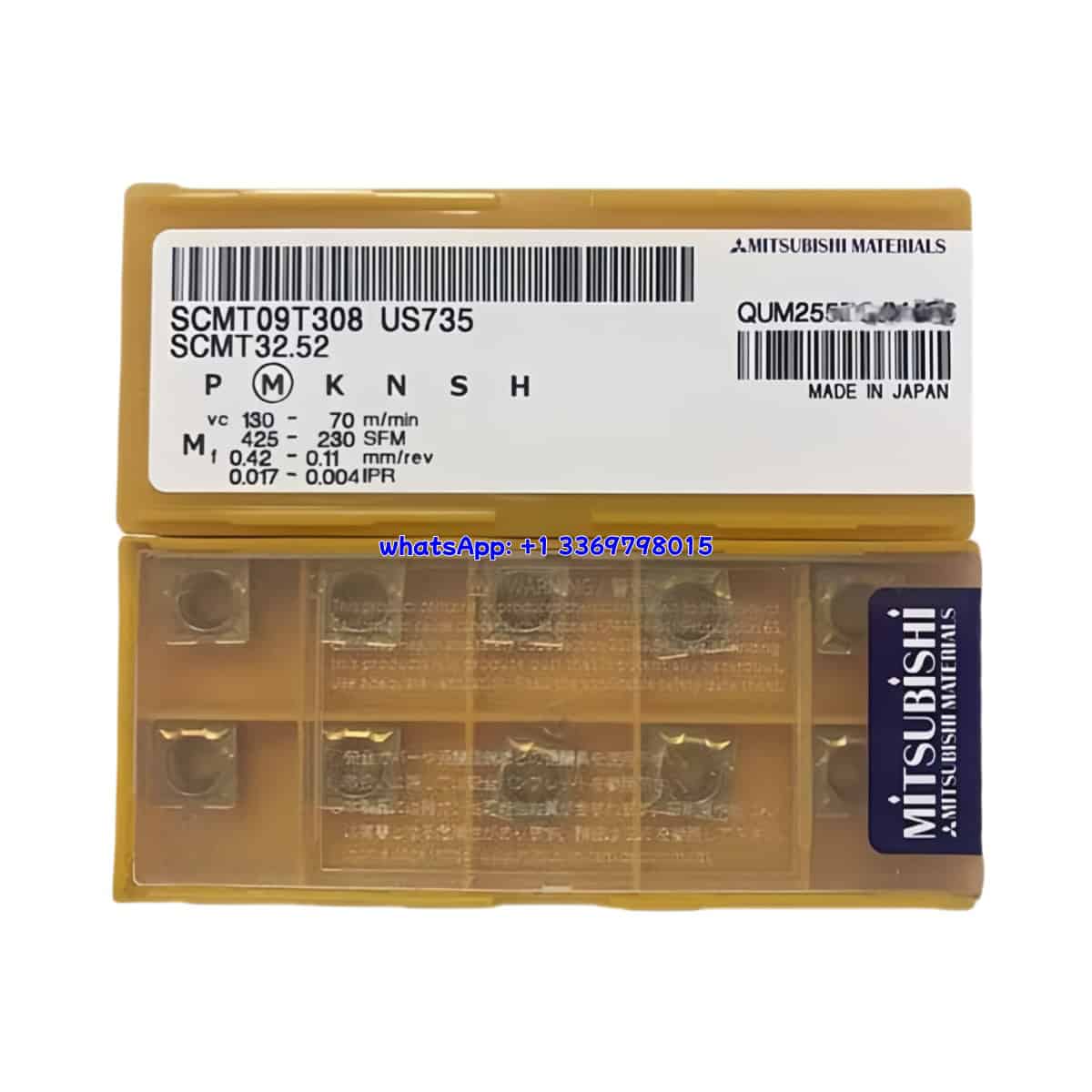 Mitsubishi 100% Original SCMT09T308 US735 Cutting Tools 10PCS
